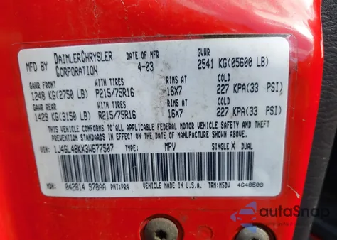 2003 Jeep Liberty Sport z USA, uszkodzony, nr VIN 1J4GL48KX3W677507